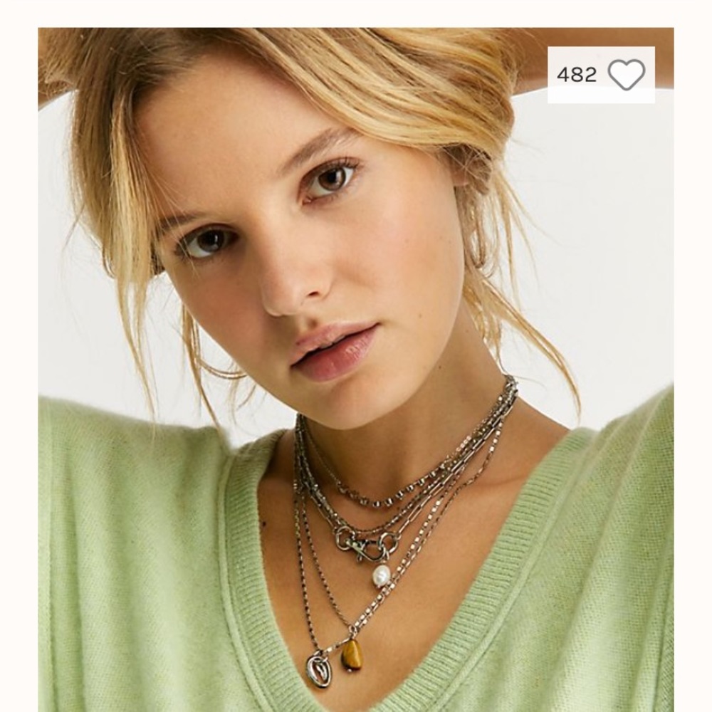 Free People silver layered necklace